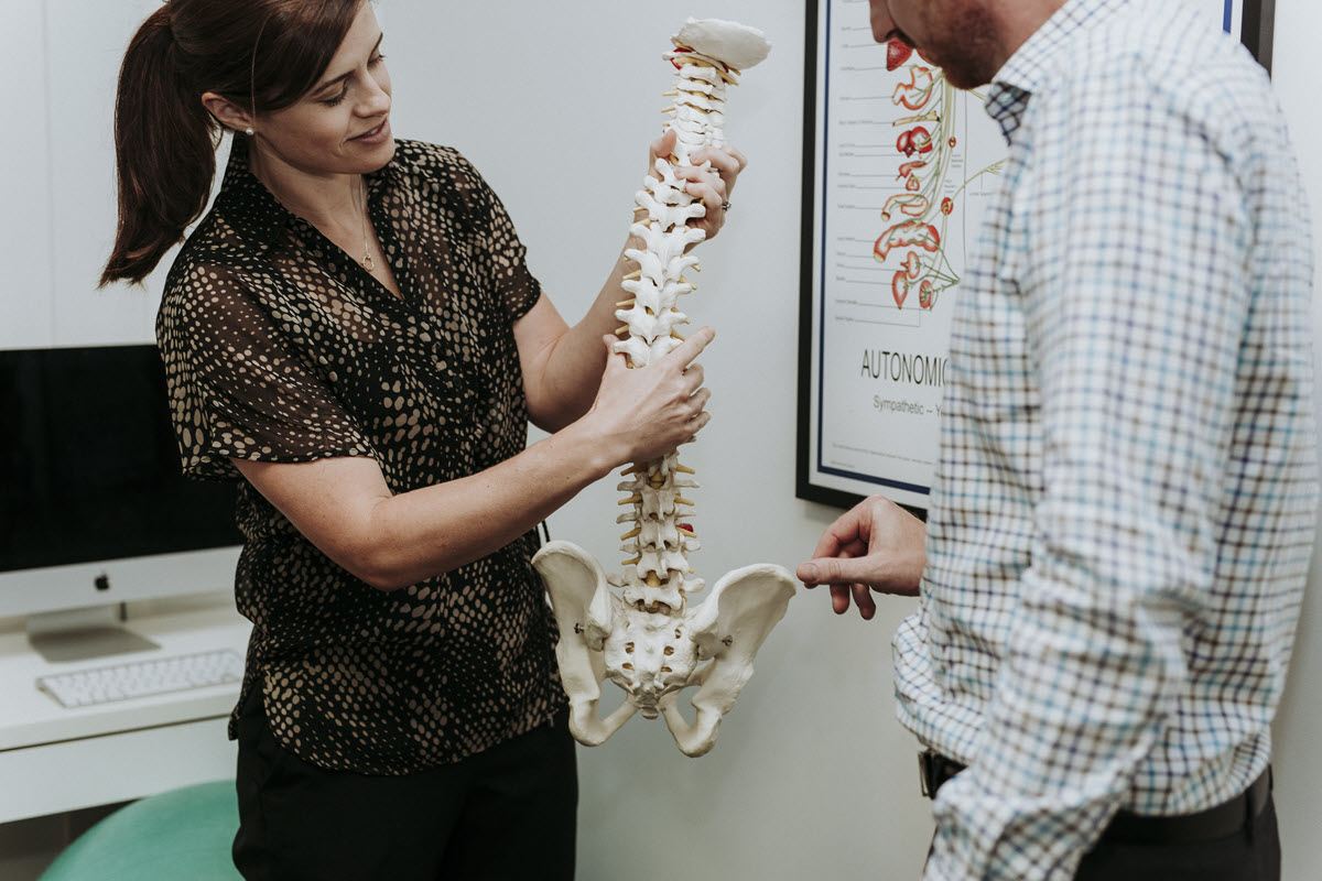 A man on his first visit to Cape Chiropractic.